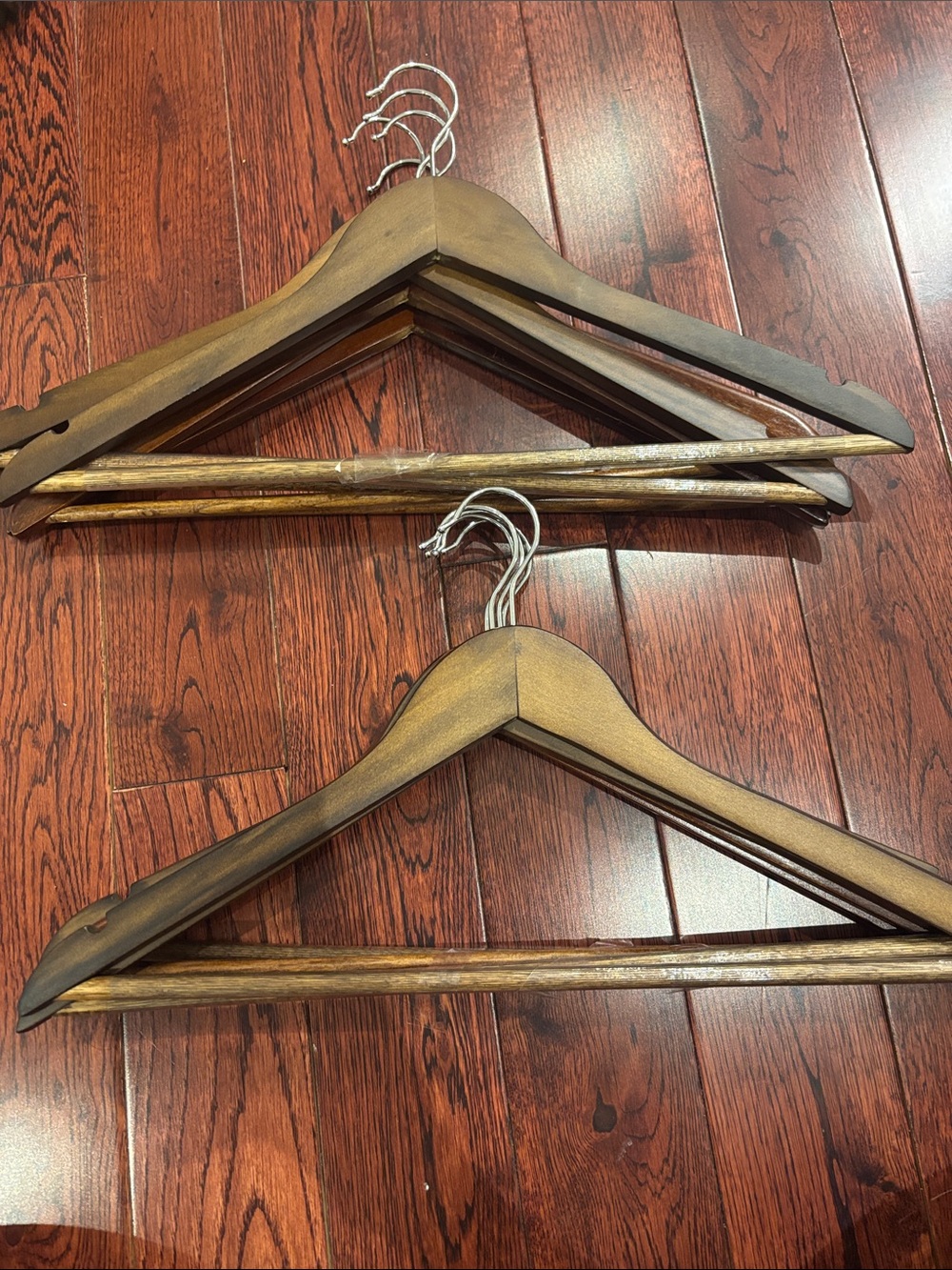 Classic Wooden Hanger Set - Brown- PACK OF 10